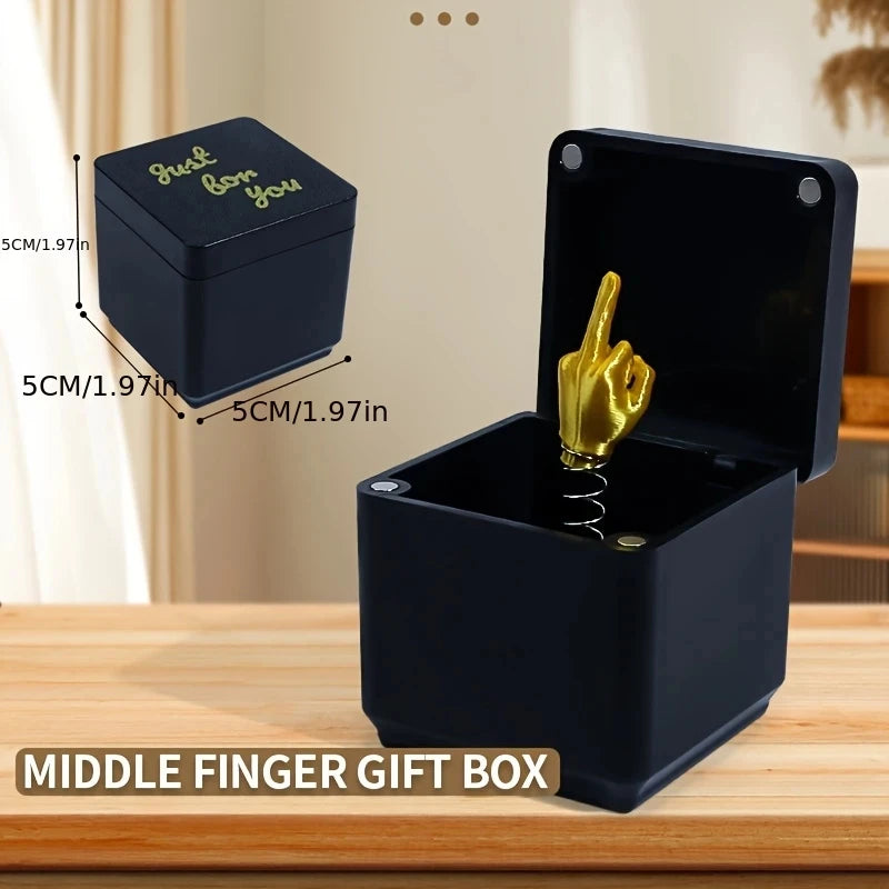 Funny Middle Finger Prank Gift Box for Christmas Office Desk Decor