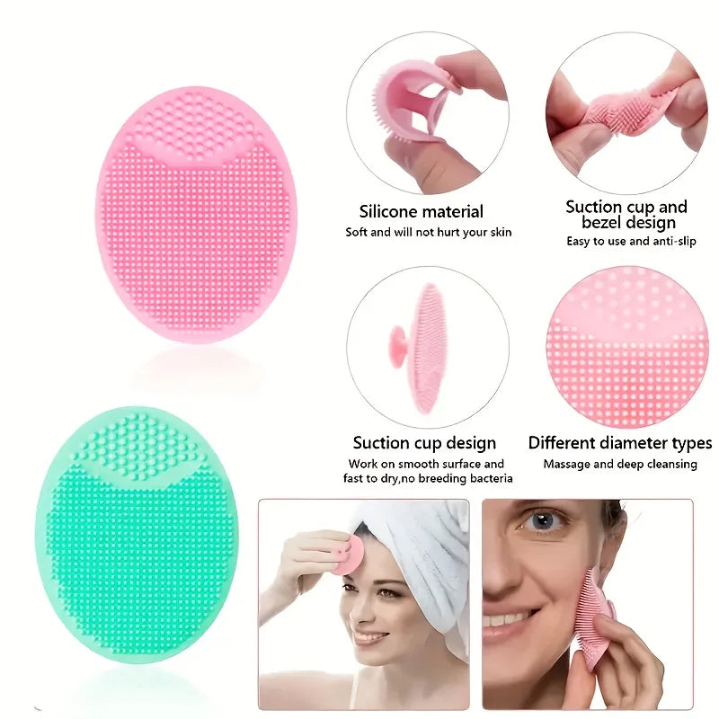 Silicone Facial Mask Brush Set - Exfoliating Lip & Face Cleansing Tools