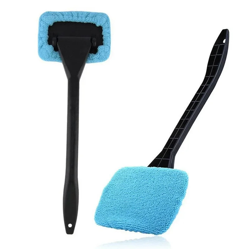 Car Windshield Wash Tool Kit with Long Handle and Rotating Brush - Interior Car Window Cleaner