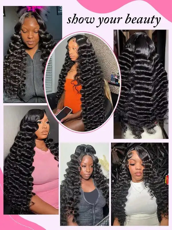 Deep Water Wave Lace Front Wigs for Women - Curly Human Hair, 26-32 Inches