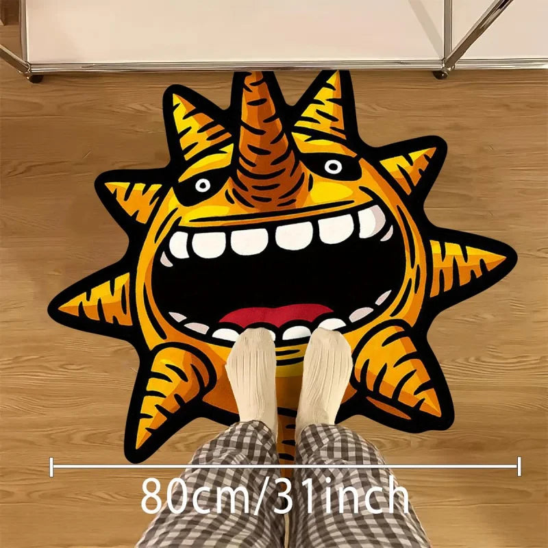 Cartoon Sun Monster Floor Carpet Anti-Slip Soft Mat for Bedroom Living Room Entrance