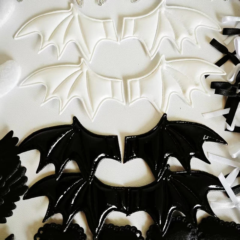 Black and White Material Package with Lace Card & Fan Handmade Accessory Set