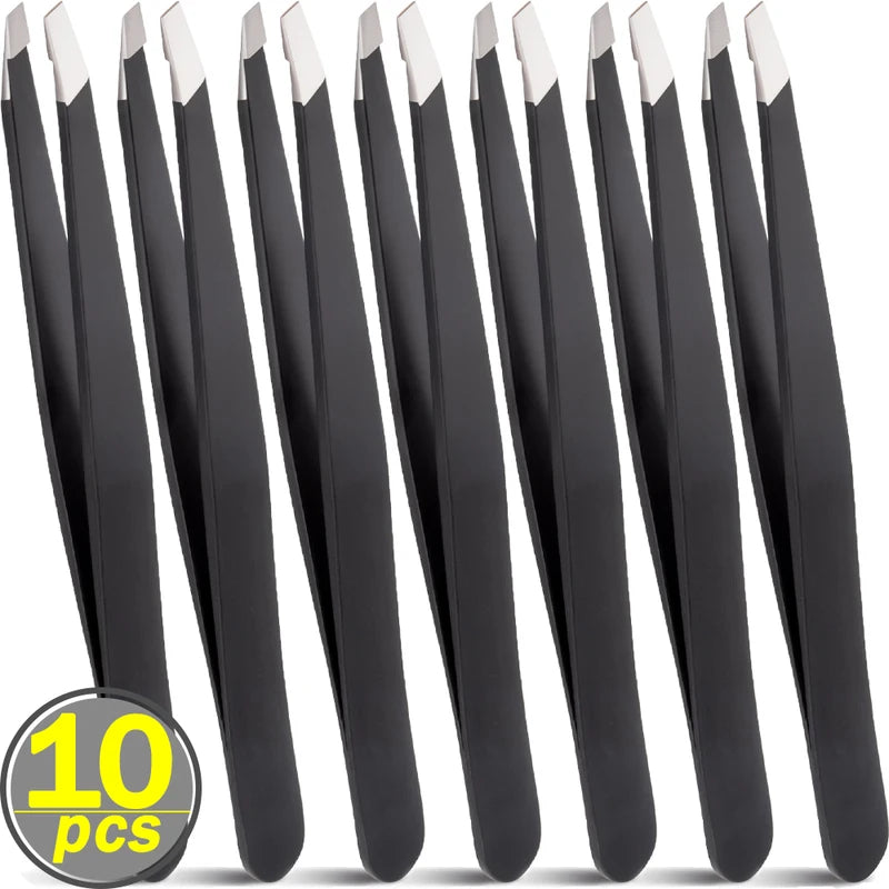 Stainless Steel Eyebrow Tweezers Professional Facial Hair Removal & Shaping Tool Kit
