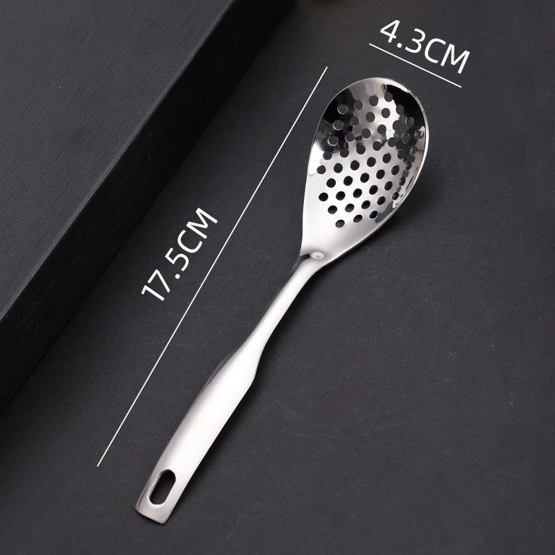 Stainless Steel Kitchen Spoon With Holes for Sauces & Caviar Straining – Durable Cooking Utensil