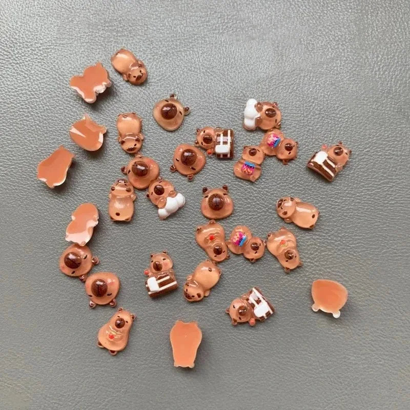 Mini Capybara Animal Figurines Set - 100pcs Fairy Garden Home Decor