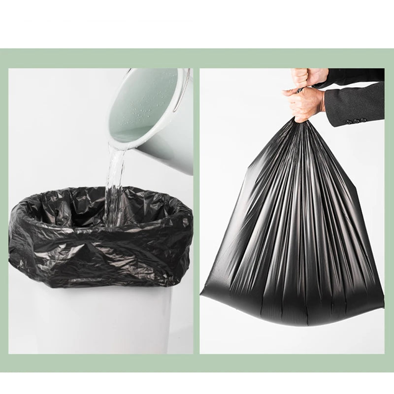 Large Black Transparent Heavy-Duty Garbage Bags 100-300pcs Outdoor Kitchen Trash