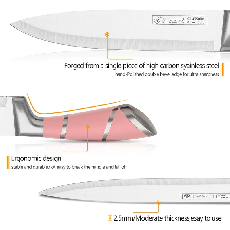 9-Piece Kitchen Knife Set with Stainless Steel Blades & Sharp Meat, Bread, Fruit Knives