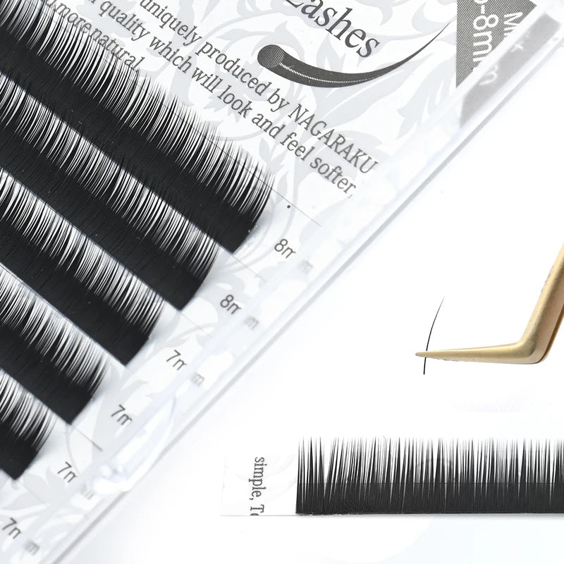 False Eyelash Extensions Bottom Lashes 0.10 J Curl Mix 5-8mm Matte Black 6 Pairs