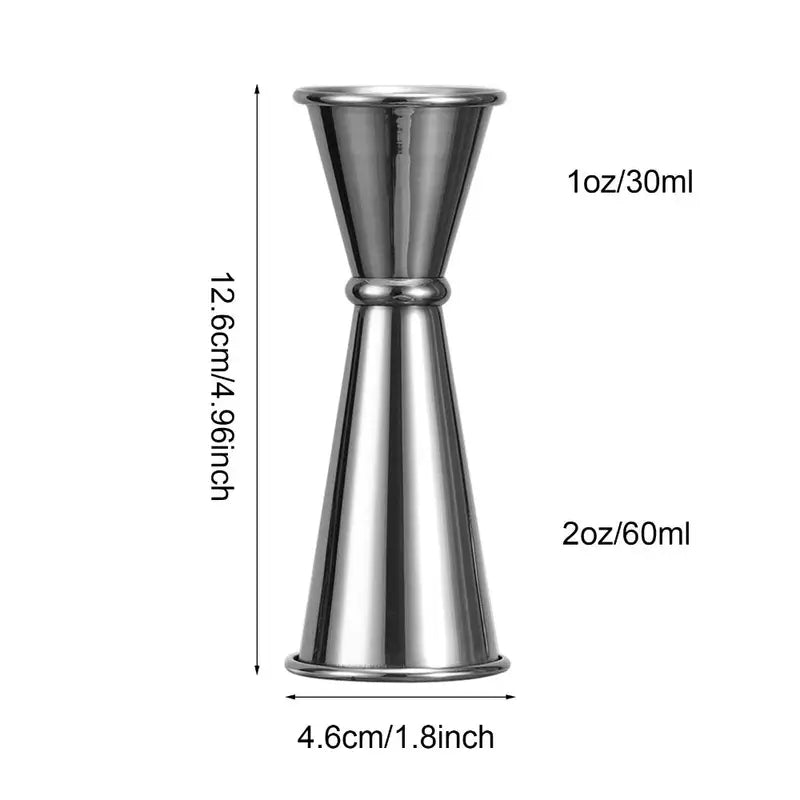 Double Cocktail Jigger with Measurement Scale Stainless Steel Bar Tool