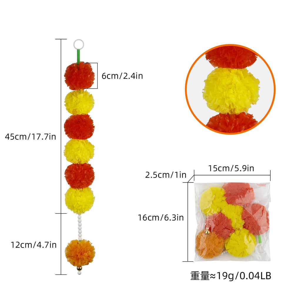 Marigold Flower Halloween Garland Artificial Floral Decoration for Festivals