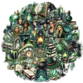 50PCS Witch of the Woods Theme Waterproof Stickers for Scrapbooking & Phone Cases