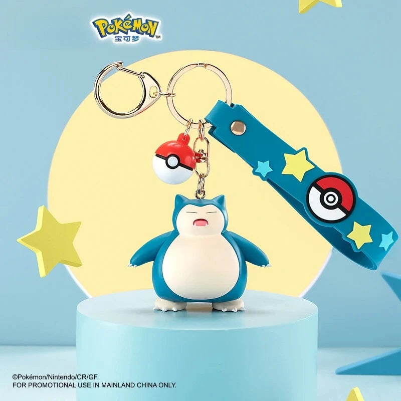 Pokemon Anime Keychain Figures Snorlax Mimikyu Cubone Car & Backpack Decoration