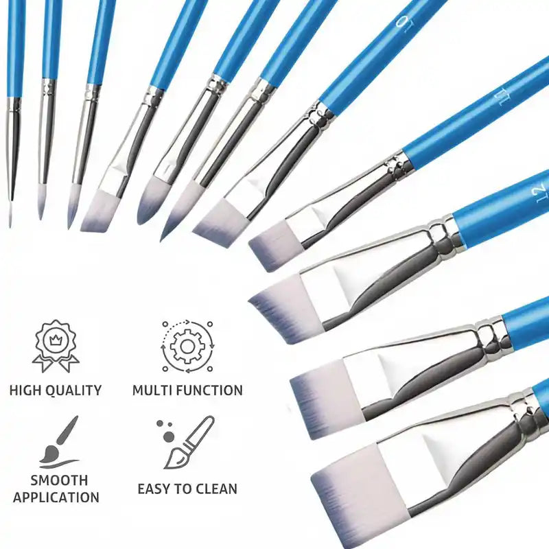 Color Brush Set for Nail Art, Makeup & Painting - Halloween & Christmas Party Essential