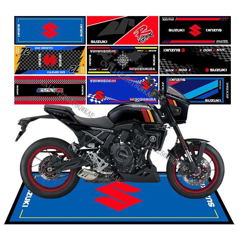 Motorcycle Display Mat - Anti-Slip Garage Carpet for Racing & Parking