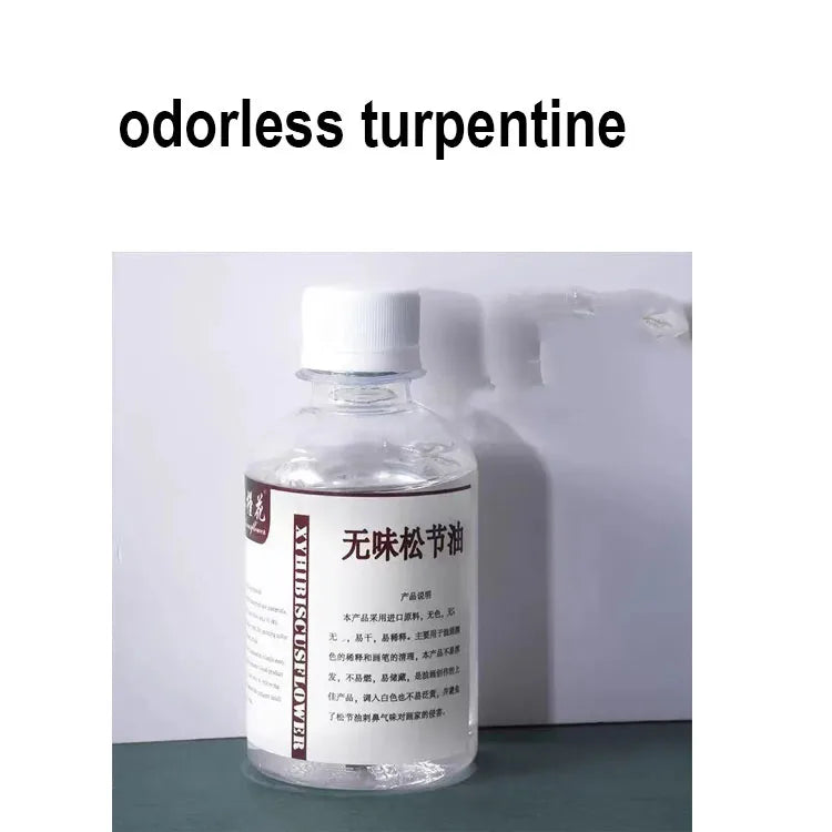 Odorless Oil Painting Turpentine - Color Mixing & Brush Cleaner, 50ml/100ml