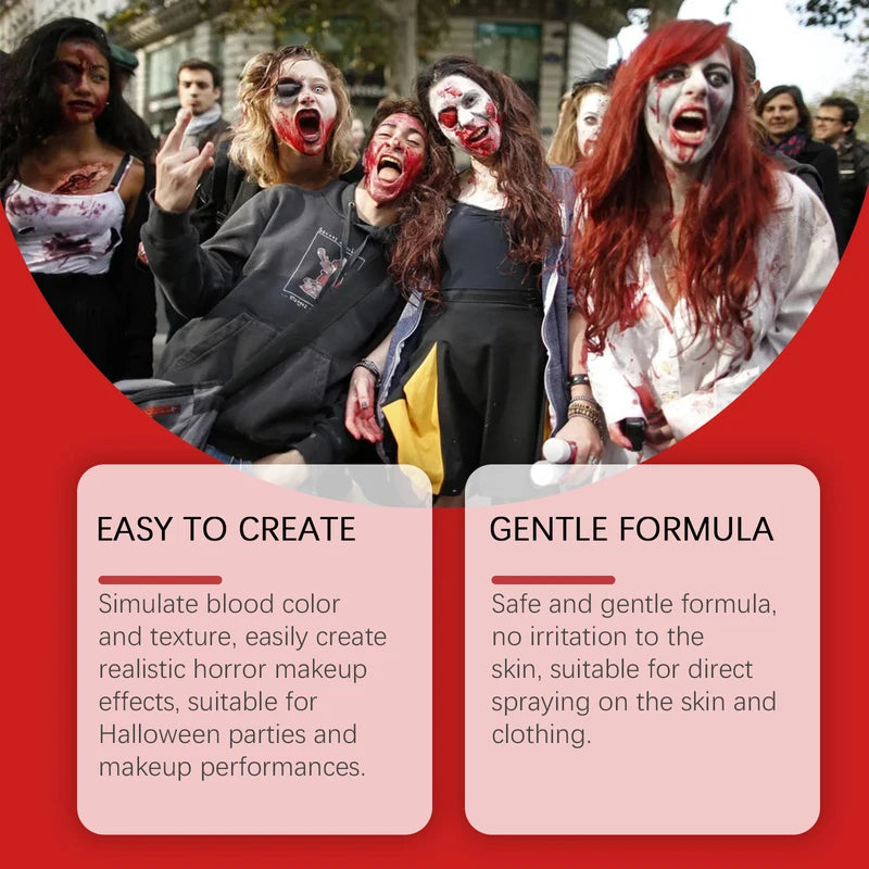 60ml Fake Blood for Halloween & Special Effects Makeup Props - Realistic Horror Blood Spray