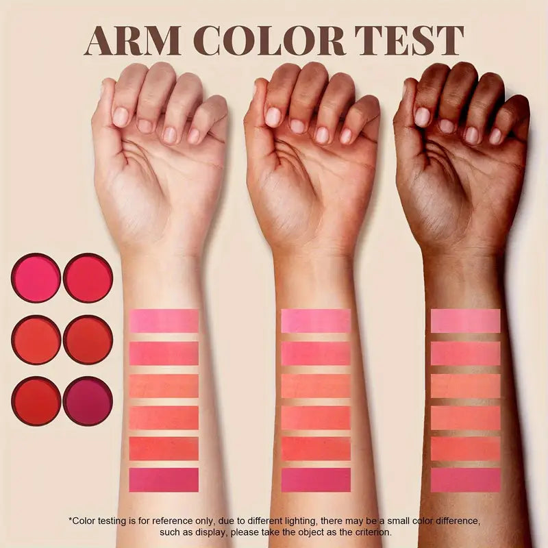 Waterproof Matte Blush Palette with 6 Colors - Natural Finish & Long-Lasting