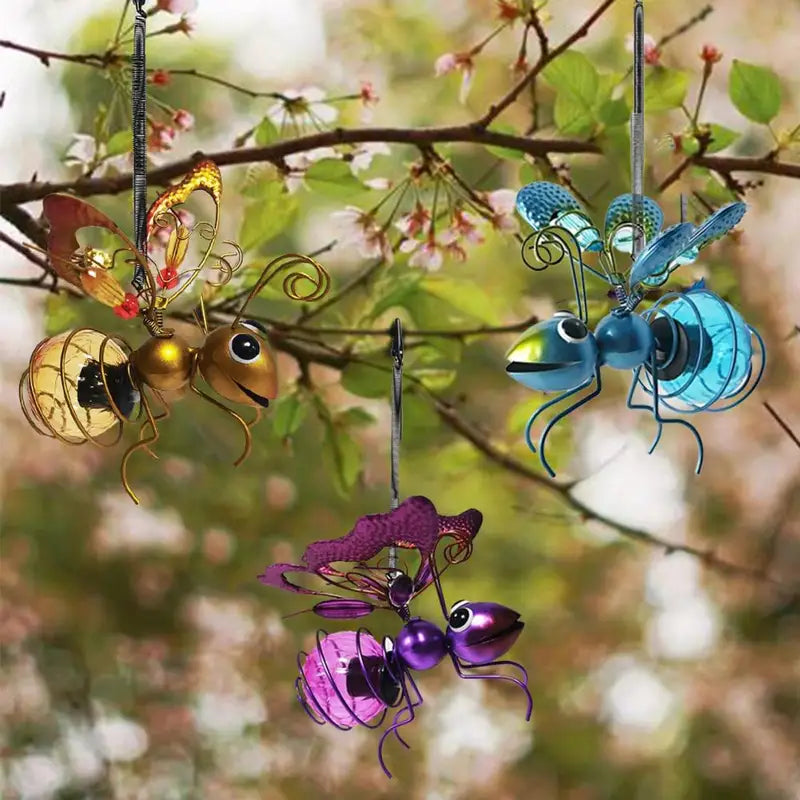 Solar Garden Insect Lantern with LED Fairy Lights - Outdoor Yard Decor