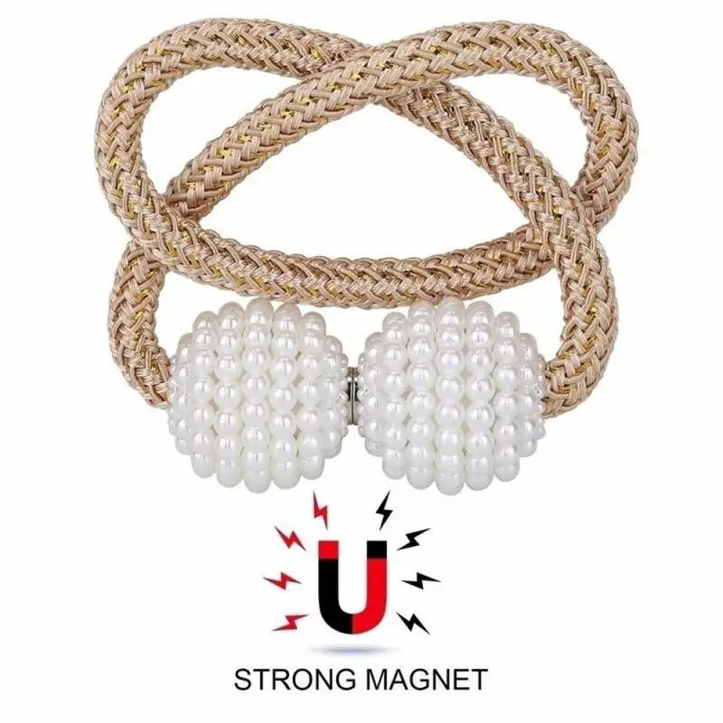 Pearl Magnetic Curtain Clips Tie Back Holders Set - Elegant Home Decor Accessories