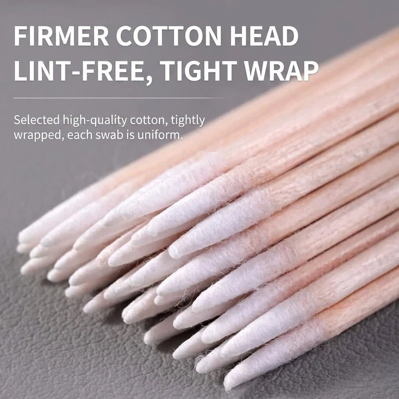Precision Cotton Swabs for Makeup & Nail Touch-Ups - 100/200/300/500 Pcs