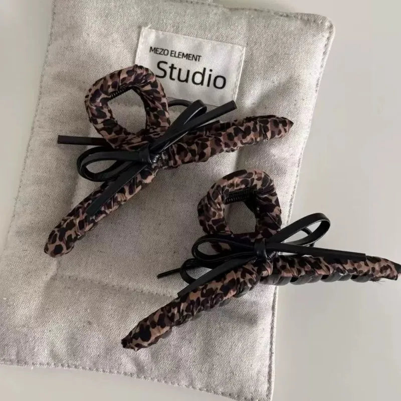 Retro Leopard Print Large Clip Hair Accessories for Women