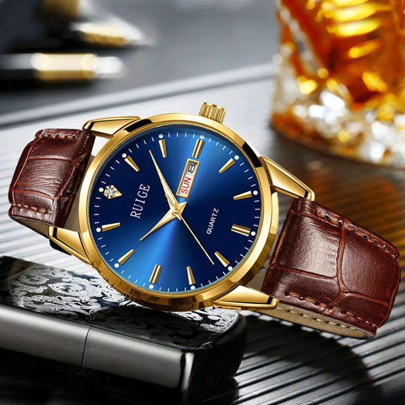 Minimalist Men's Calendar Watch Casual Belt Style Night Light Waterproof Classic