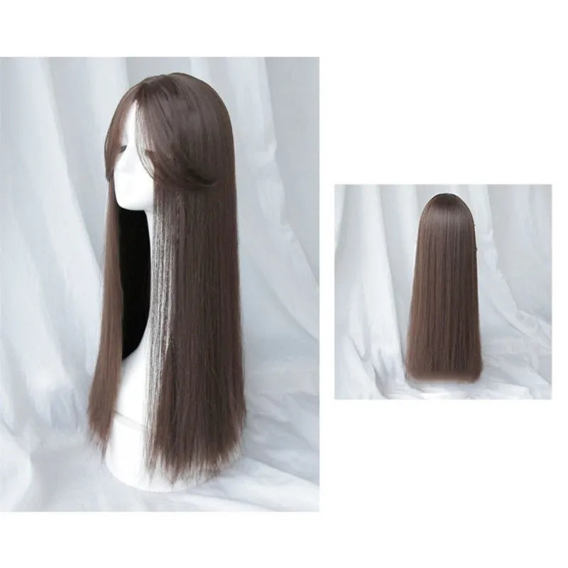Long Straight Synthetic Wig for Women - Breathable & Comfortable Daily Use