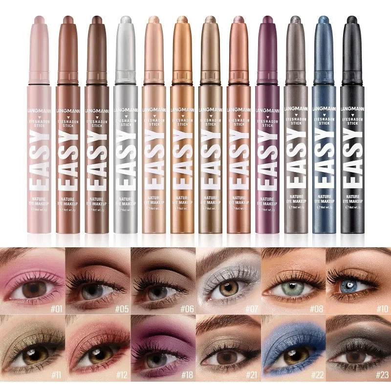 Pearlescent Eye Shadow Pencil Glitter & Highlighter Stick - Long Lasting Shimmer Makeup