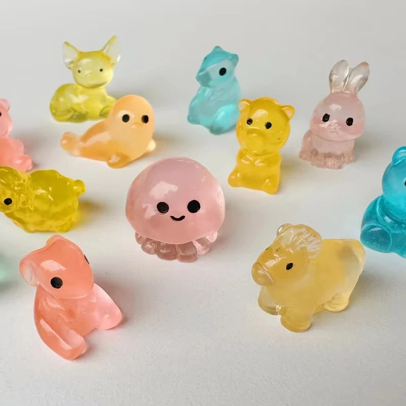 Mini Animal Night Light Set - Blind Box Decorative Small Ornaments for Desk & Party