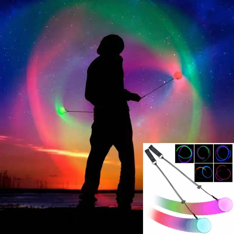 LED Poi Balls for Belly Dance & Stage Performance - Luminous Light Up Props, 7.4cm