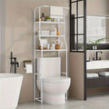 Multi-Layer Metal Bathroom Storage Rack with Toilet Paper Holder - Balcony Washing Machine Shelf
