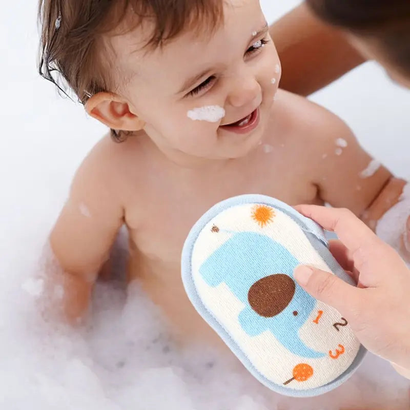 Baby Bath Sponge Elephant Pattern Soft Body Wash Scrubber for Infants & Kids