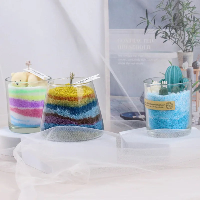 Colorful Particle Pearl Wax for Candle Making & Sand Painting - Smokeless Layered DIY Material