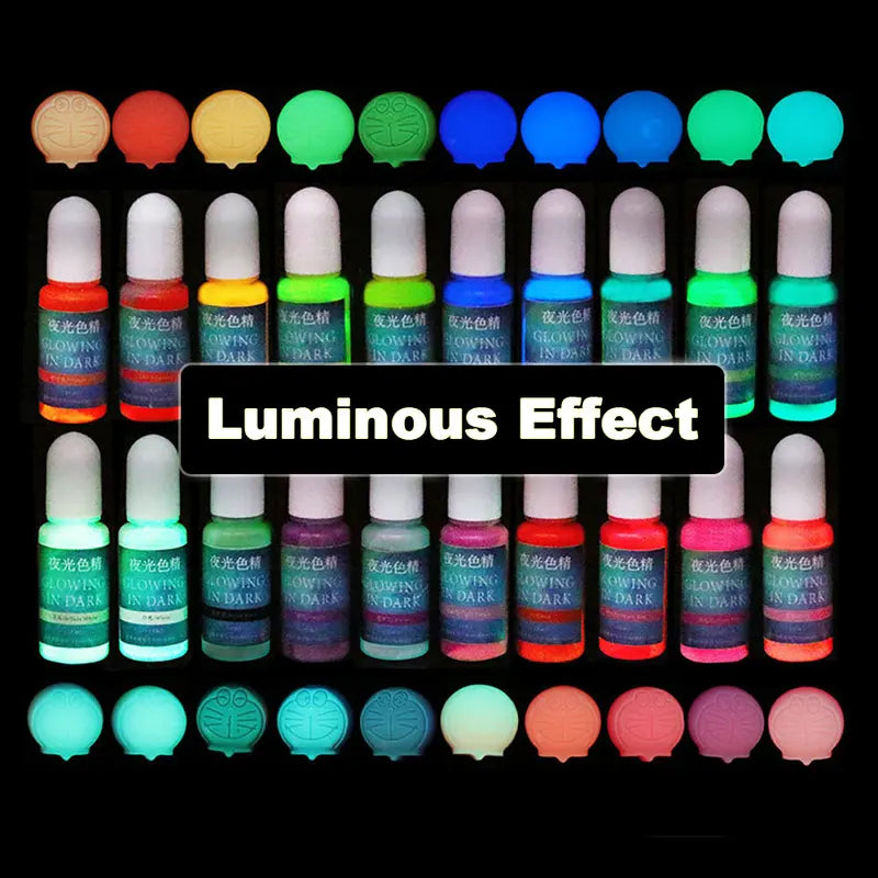 Fluorescent Resin Pigments 20 Colors Luminous Paint for DIY Crafts and Epoxy