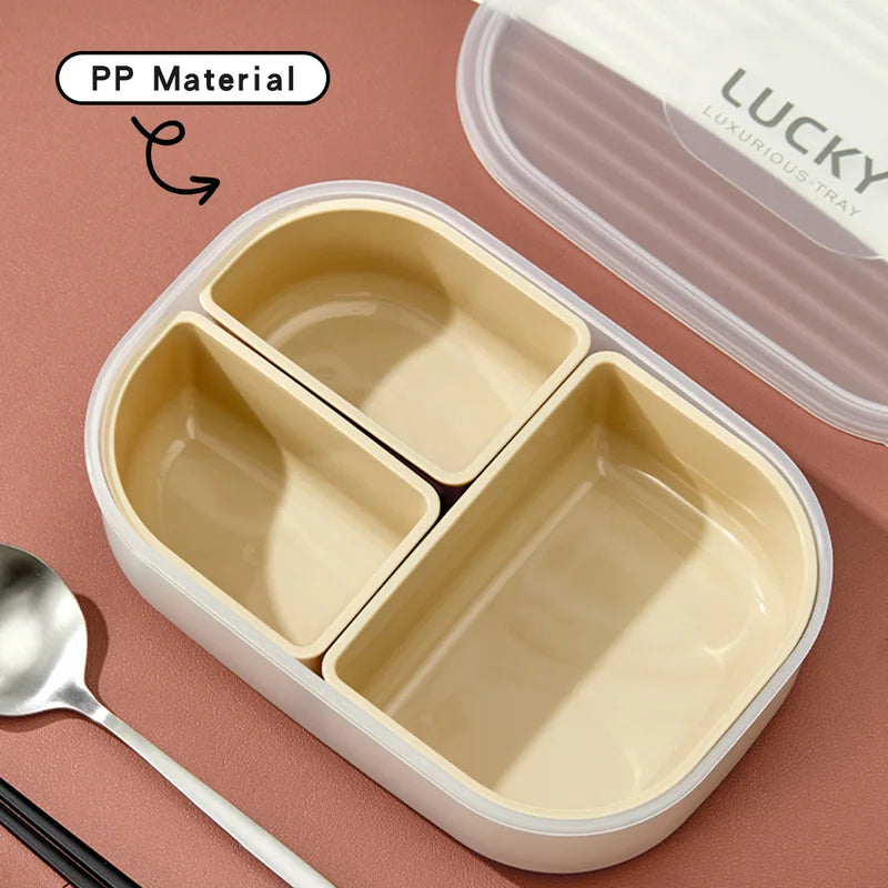 Stackable Plastic Lunch Box with Detachable Compartments for School and Office