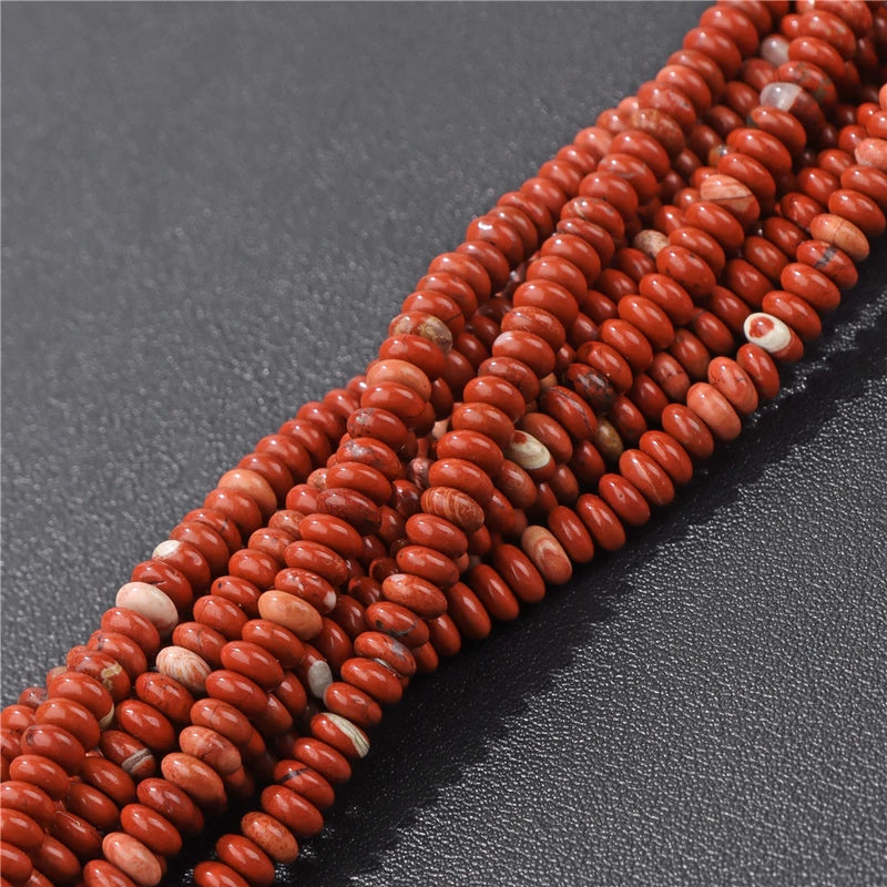 Natural Flat Round Beads for Jewelry Making - Abacus Jasper & Quartz Gems, 2mm