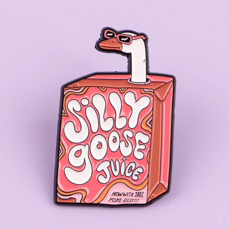 Funny Goose Enamel Pin Cartoon Duck Quotes Brooch for Coat Women’s Jewelry Gift