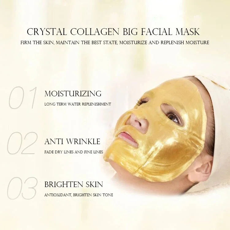 Crystal Collagen Gold Face Masks - Anti-Aging, Hydrating, Moisturizing 10 Pack