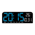 Large LED Digital Wall Clock with Temperature Date Week Display Countdown Brightness Adjustable Dual Alarm