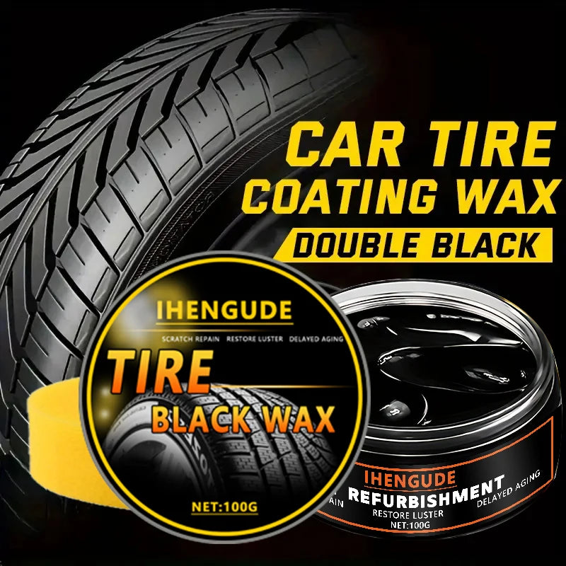 Black Tire Wax 100g - Long-Lasting Car Tire Shine & Protection