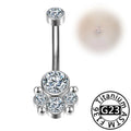 Titanium Zircon Belly Button Ring Navel Piercing Jewelry for Women