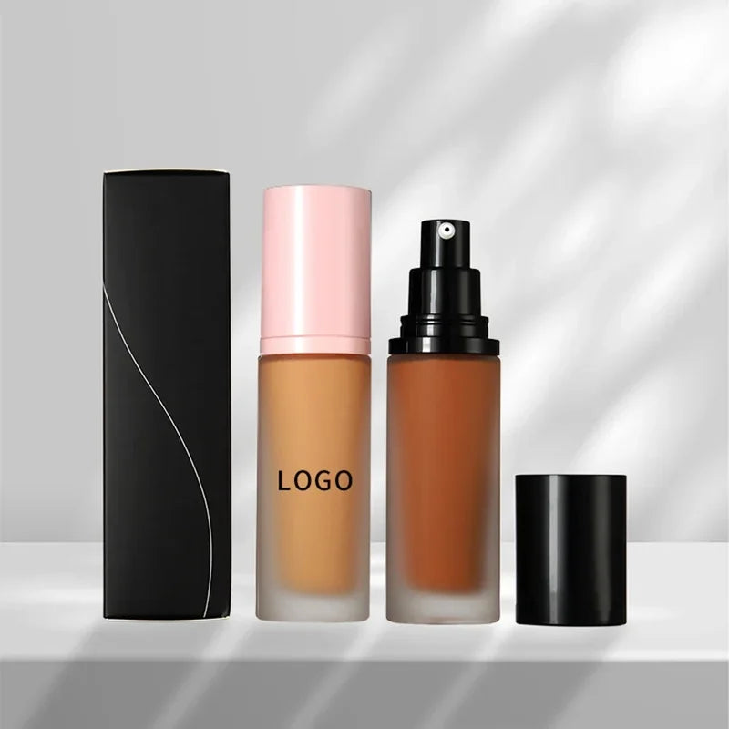 Long Lasting Waterproof Matte Liquid Foundation - Dark Skin, Oil-Free, Custom Logo