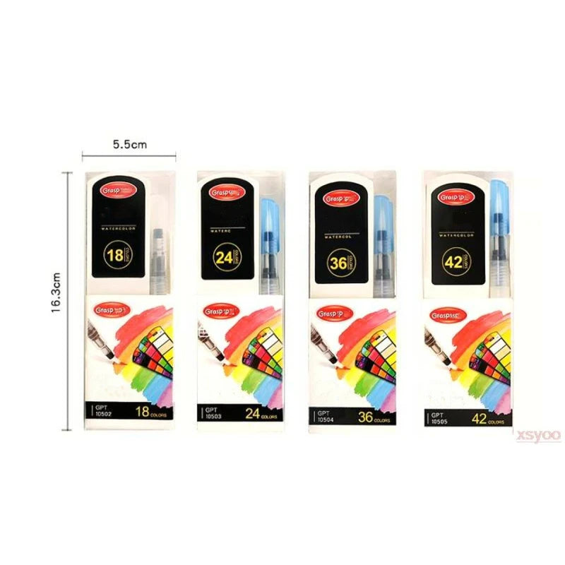 Watercolor Pigment Set with Foldable Travel Water Brush - Art Supplies for Painting
