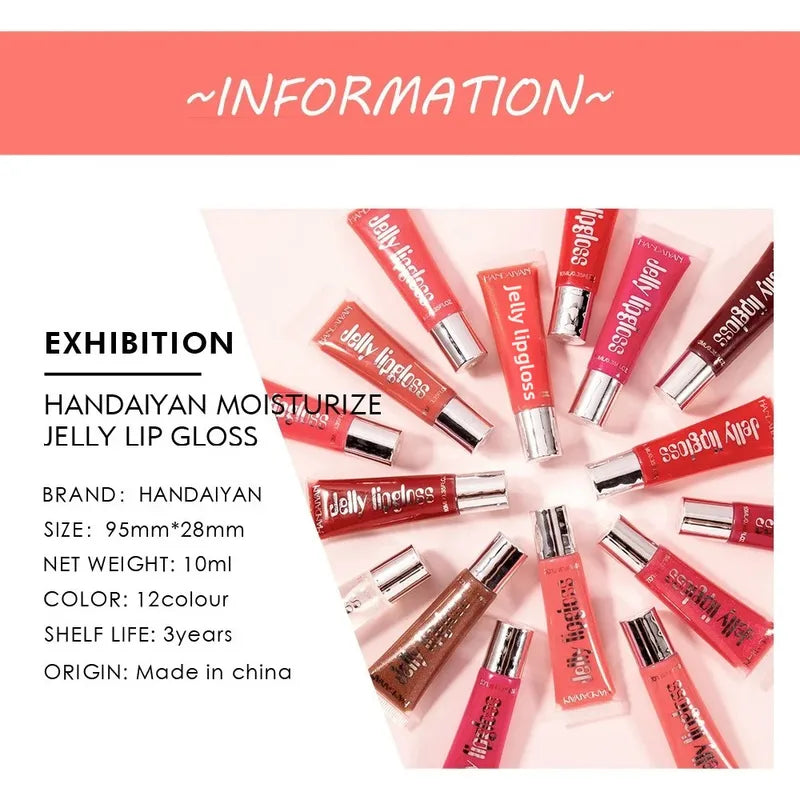 Moisturizing Lip Gloss Oil with Cherry Jelly Finish - Hydrating & Plumping Lip Treatment
