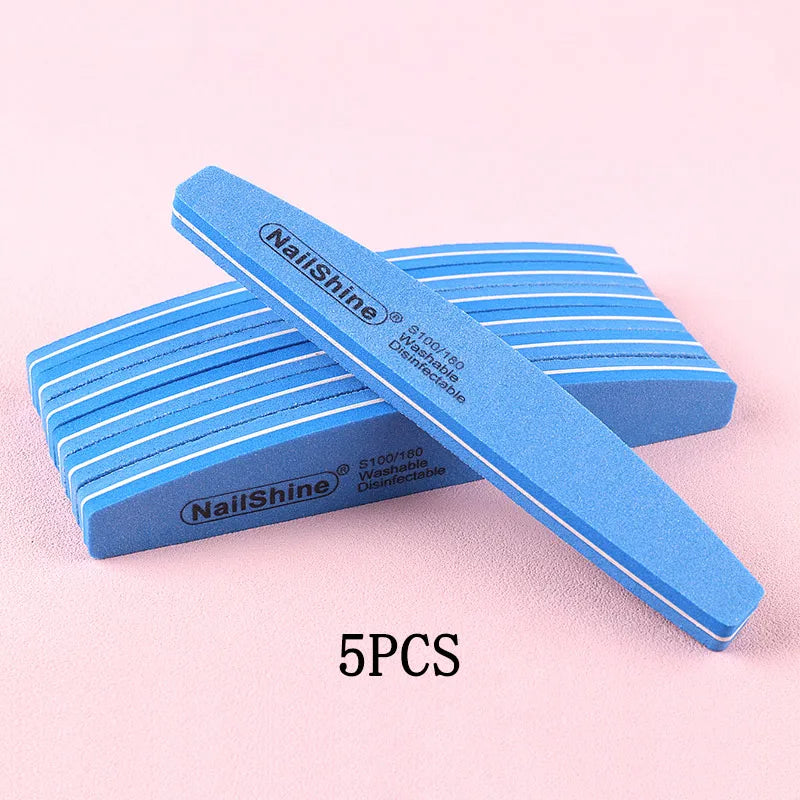 Nail Sponge File 100/180 Grit Double Sided Foam Emery Buffer Polish Tool