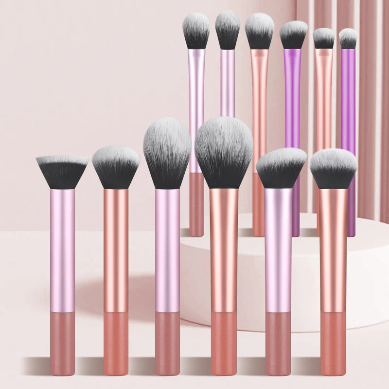 12-Piece Makeup Brush Set - Professional Cosmetic Brushes for Flawless Makeup
