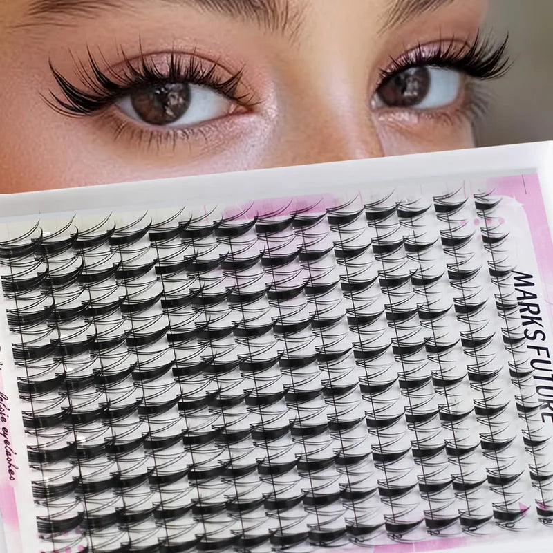 Natural Eyelash Clusters 8-18mm Wispy C Curl for Dramatic Eye Look