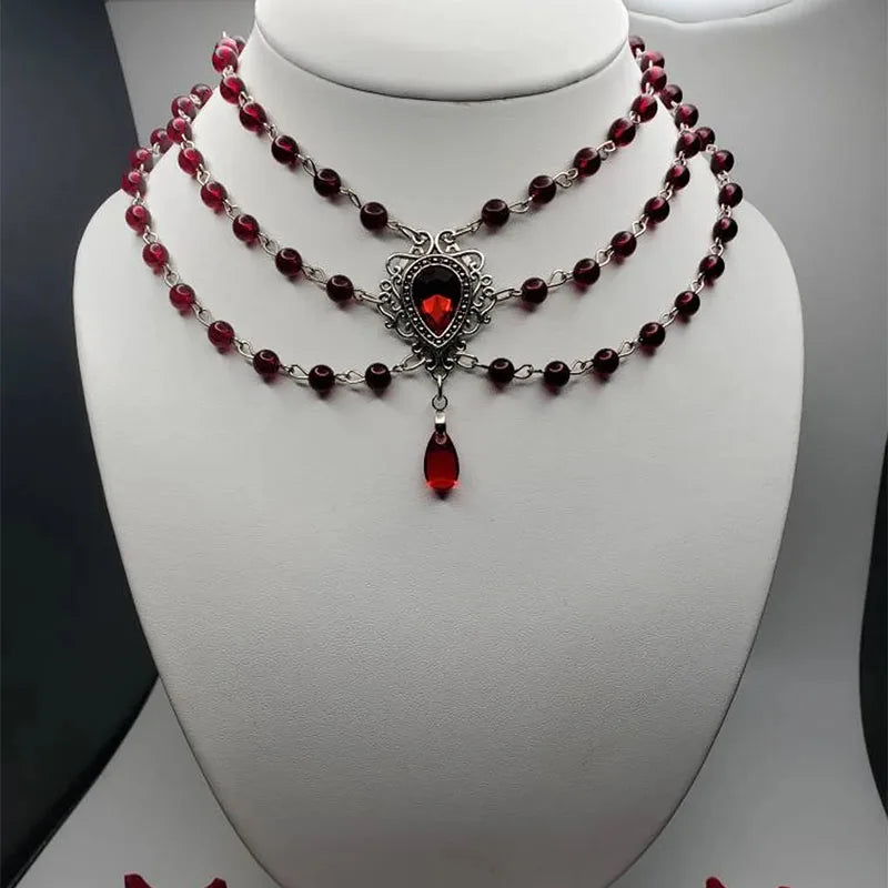 Victorian Beaded Necklace for Women Romantic Handmade Jewelry Gift