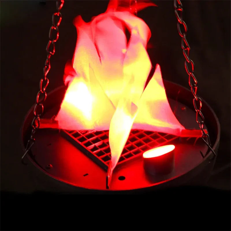 Halloween Fake Flame Lighting Prop - Haunted House Fire Basin with LED Flames