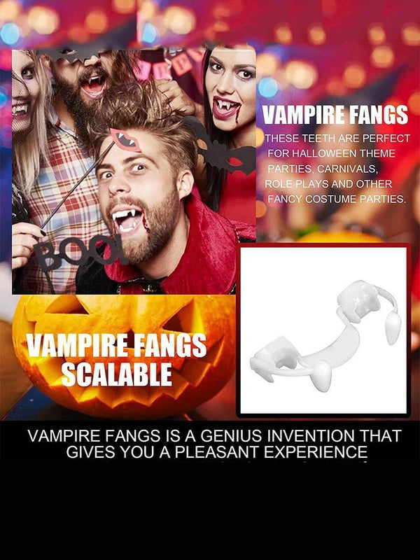 Vampire Dentures Fangs Costume Accessories for Halloween Party & Cosplay